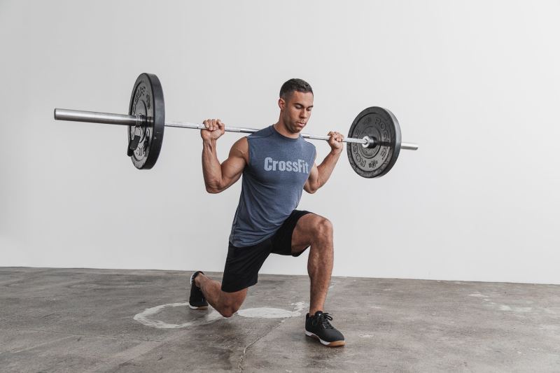 Navy Men's Nobull Crossfit sleeveless T-Shirts | QHGDSE-109